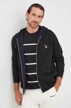 Ανδρικά Με φερμουάρ Βαμβακερή μπλούζα PS Paul Smith μαύρο,