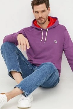 Ανδρικά Χωρίς φερμουάρ Βαμβακερή μπλούζα PS Paul Smith μοβ,