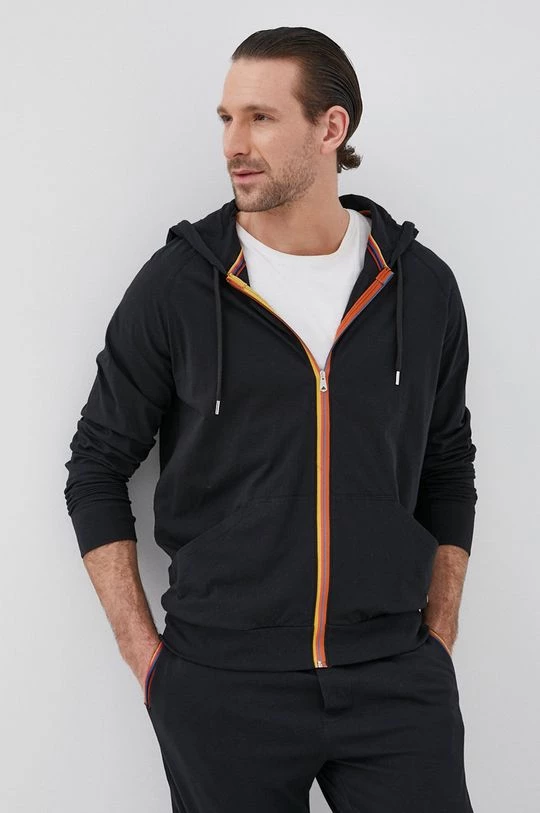 Ανδρικά Με φερμουάρ Βαμβακερή μπλούζα Paul Smith χρώμα: μαύρο 4 Ανδρικά Με φερμουάρ Βαμβακερή μπλούζα Paul Smith χρώμα: μαύρο - Image 2