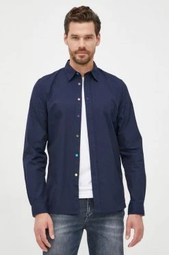 Ανδρικά Πουκάμισα Βαμβακερό πουκάμισο PS Paul Smith χρώμα: ναυτικό μπλε, -Paul Smith (όλες οι μάρκες) Κατάστημα unnamed file 708