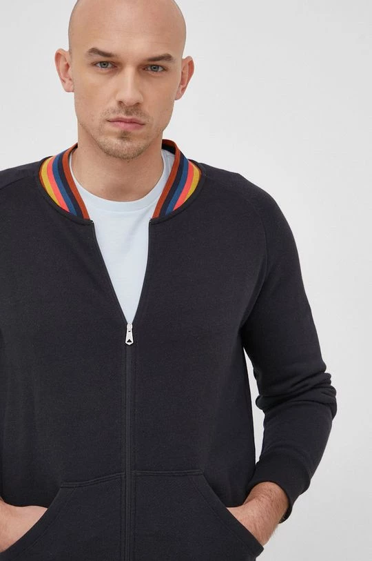 Ανδρικά Με φερμουάρ Βαμβακερή μπλούζα Paul Smith χρώμα: μαύρο, 3 Ανδρικά Με φερμουάρ Βαμβακερή μπλούζα Paul Smith χρώμα: μαύρο,